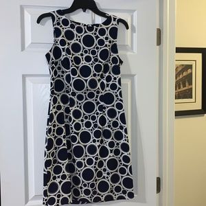 AGB Dress size 6 blue and cream